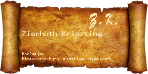 Zierhuth Krisztina névjegykártya